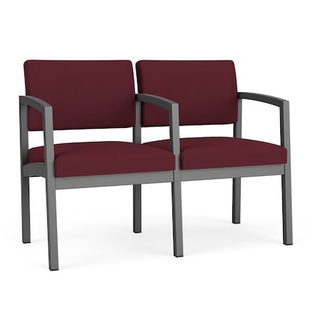 Lesro Lenox 2 Seat Tandem Seating W/ Arm, 43.5 in W 24.5 in L 32 in H LS2103